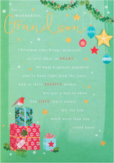 Grandson Christmas Greeting Card with Classic Festive Design and Heartfelt Wishes